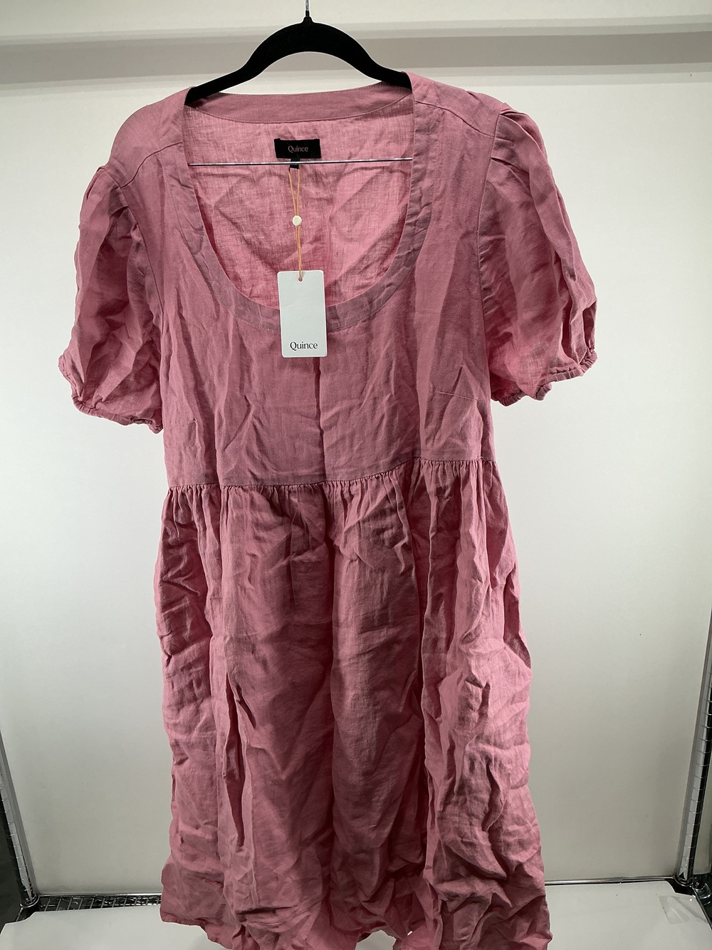 100% European Linen Maternity Short Sleeve Midi Dress